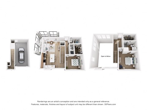Floor plan for 2 beds, 2 baths, 1335 sqft